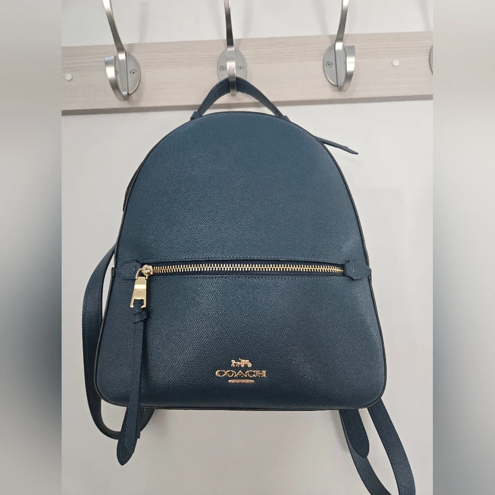 Coach "Jordyn"  Leather Backpack - Peacock Color - Picture 2 of 15